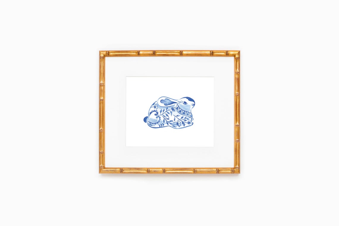 Printable Chinoiserie Bunny (blue and white Picture)