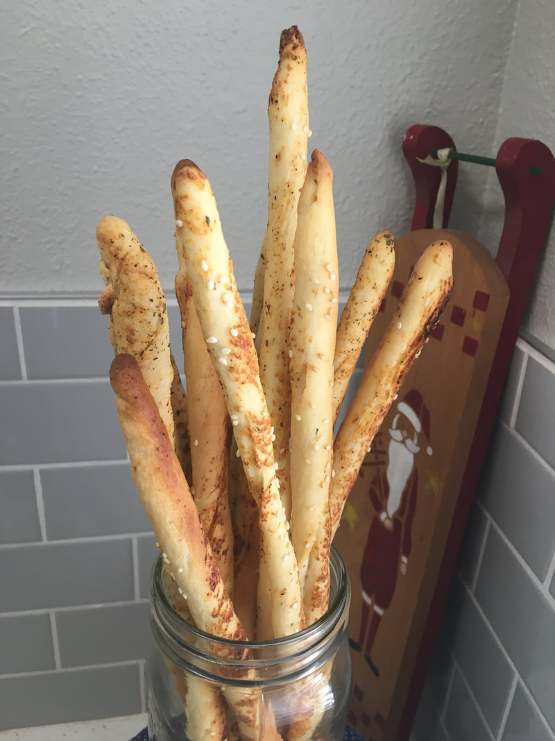 Garlic Sesame Grissini (Italian Breadsticks)
