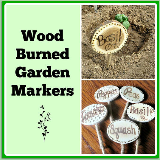 Wood Burned Garden Markers