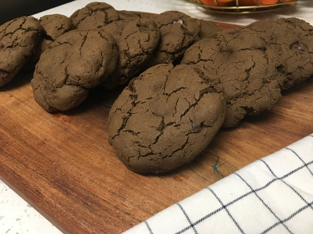 vegan gluten free pumpkin chocolate cookies ready to eat