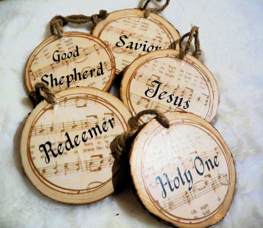 Vintage Music with Names of Christ Ornaments