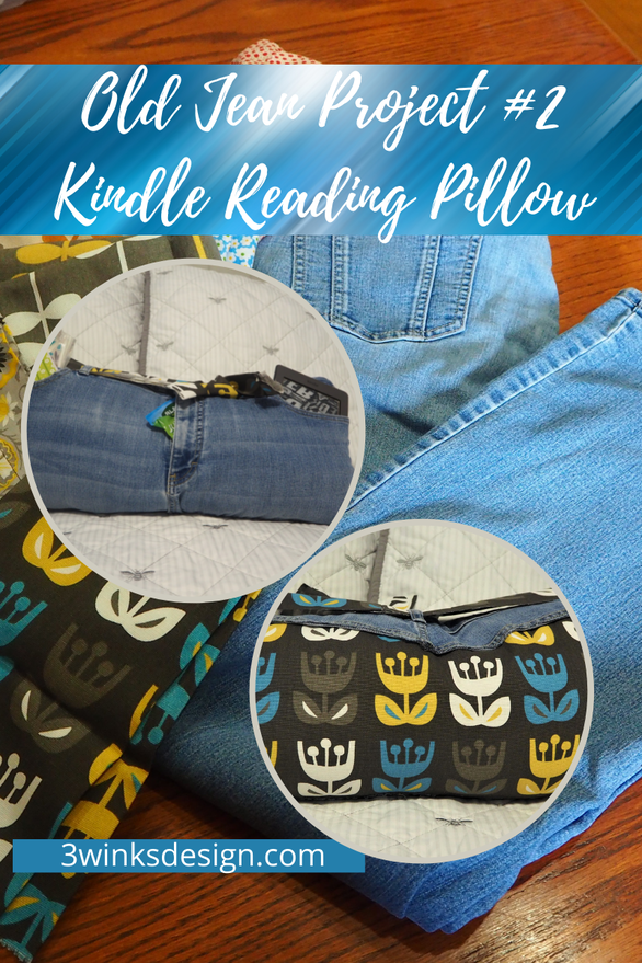 Kindle Pillow from old jeans